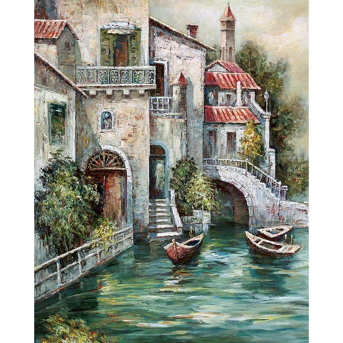 Venetian Motif II White Modern Wood Framed Art Print by Mancini, Gianni