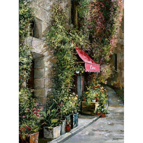 St. Moritz Cafe Gold Ornate Wood Framed Art Print with Double Matting by Duvall, Roger