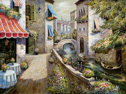 Venezia Petite II White Modern Wood Framed Art Print with Double Matting by Mancini, Gianni