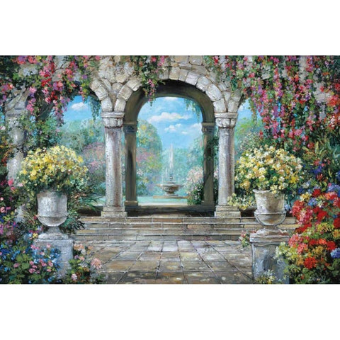 Belle Fontaine Black Modern Wood Framed Art Print by Duvall, Roger