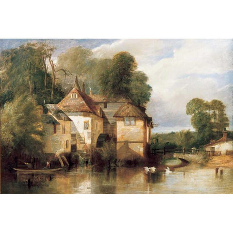 Arundel Mill White Modern Wood Framed Art Print by Pyne| James Baker