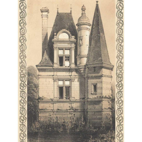 Bordeaux Chateau IV White Modern Wood Framed Art Print by Fermin Cassas, Louis