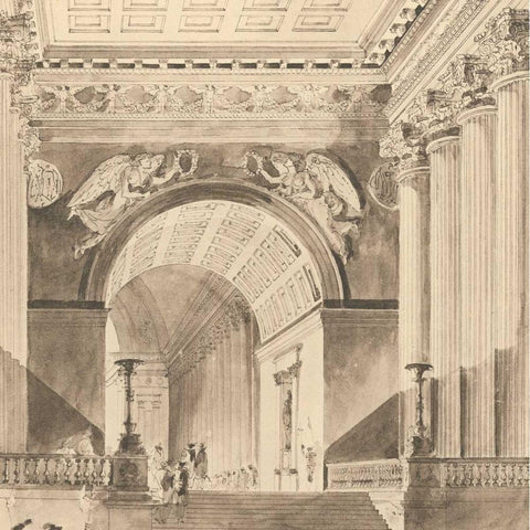 Portico Antico II White Modern Wood Framed Art Print by Bartolomeo, Maurizio