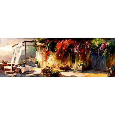 Romantic Place Gold Ornate Wood Framed Art Print with Double Matting by Haenraets, Willem