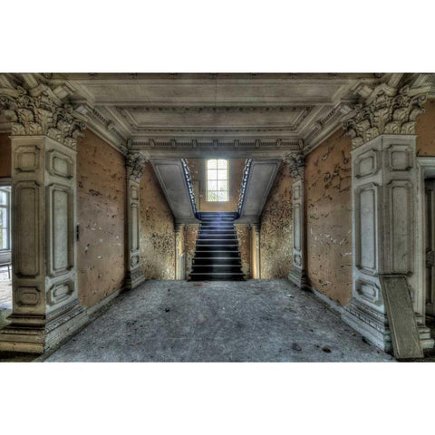 Chateau Rochendaal II Black Modern Wood Framed Art Print with Double Matting by Sneeuw, Ivo