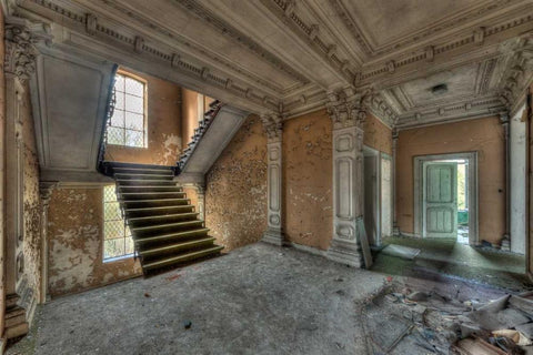 Chateau Rochendaal III Black Ornate Wood Framed Art Print with Double Matting by Sneeuw, Ivo