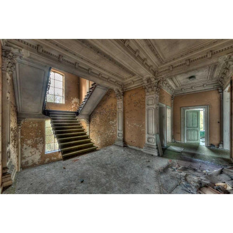 Chateau Rochendaal III Black Modern Wood Framed Art Print by Sneeuw, Ivo