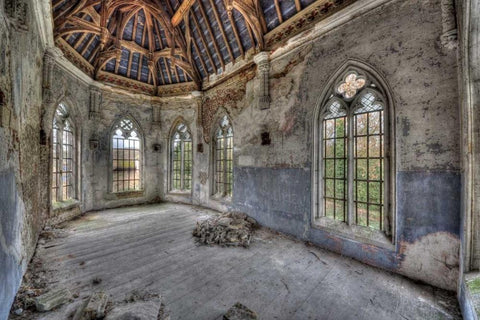 Chateau Hogemeyer White Modern Wood Framed Art Print with Double Matting by Sneeuw, Ivo