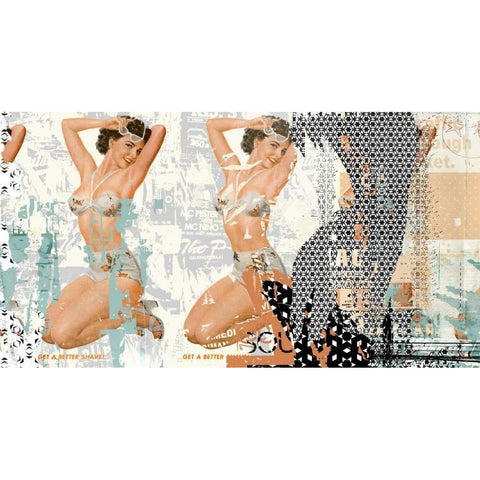 Double pin-up Black Modern Wood Framed Art Print with Double Matting by Albers, Teis