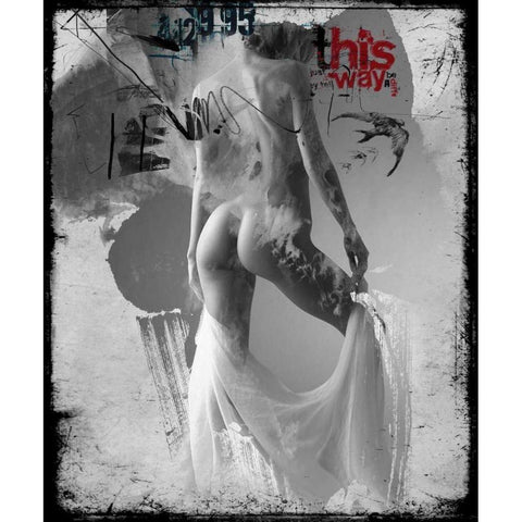 Beauty nude II Black Modern Wood Framed Art Print with Double Matting by Baker, Micha