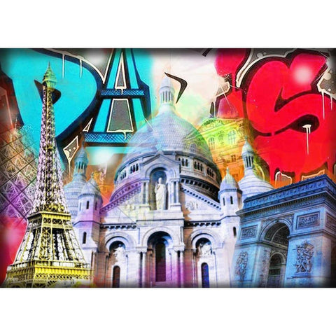 Paris Black Modern Wood Framed Art Print by de Haas, Mascha