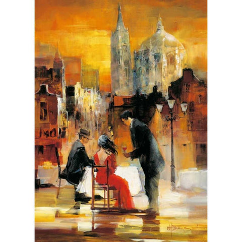 Romance II Black Modern Wood Framed Art Print with Double Matting by Haenraets, Willem