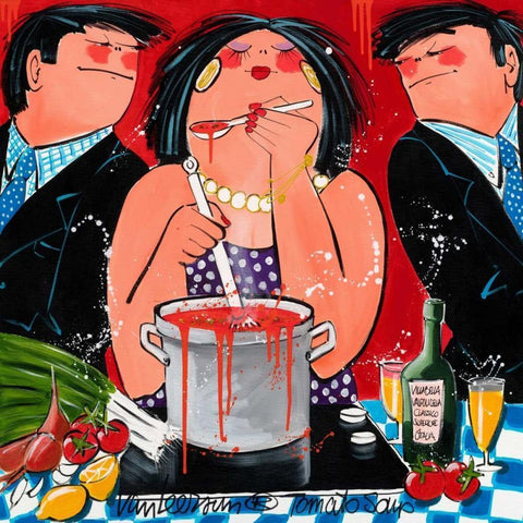 Tomatosoup Black Modern Wood Framed Art Print by van Leersum, El