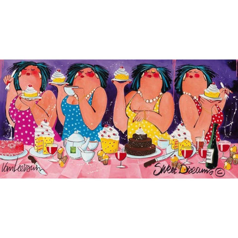 Sweet Dreams Black Modern Wood Framed Art Print by van Leersum, El