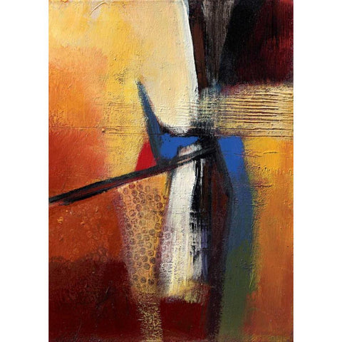 Blue intervention Black Modern Wood Framed Art Print with Double Matting by Danckaert, Bea