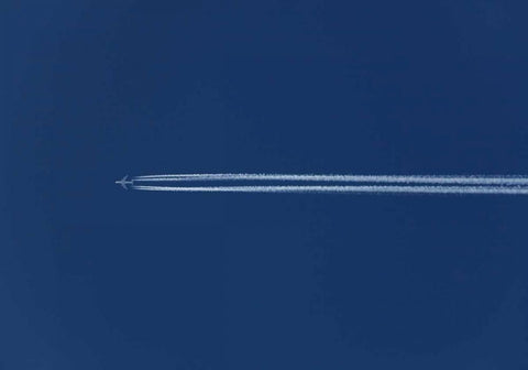 Abflug White Modern Wood Framed Art Print with Double Matting by Paprotny, Bogdan