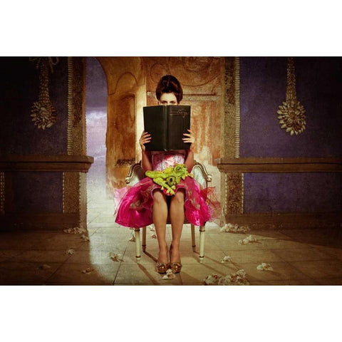 Dragontales 2 Gold Ornate Wood Framed Art Print with Double Matting by Hartmann, Eva