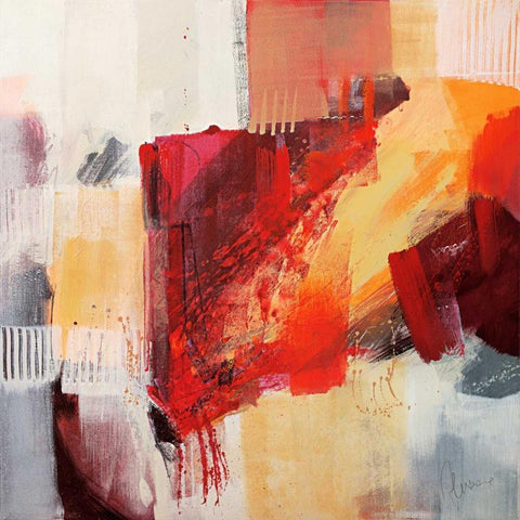 Astratto Colorato II White Modern Wood Framed Art Print by Cusumano, Francesco