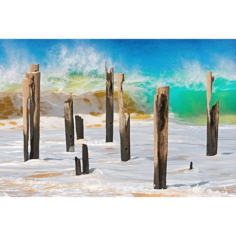 Der Alte Steg von Vila do Maio II Black Modern Wood Framed Art Print by Dürmer, Florian