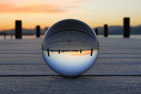 Chiemseemorgen I White Modern Wood Framed Art Print with Double Matting by Rossmeissl, Gerhard