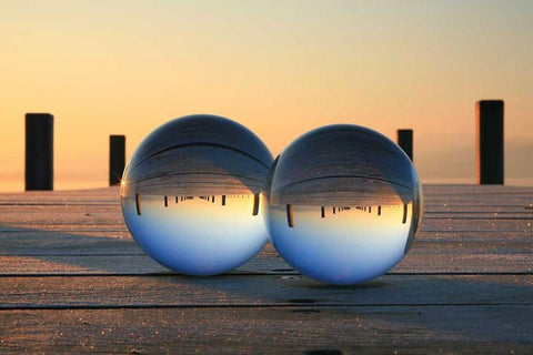 Chiemseemorgen II White Modern Wood Framed Art Print with Double Matting by Rossmeissl, Gerhard