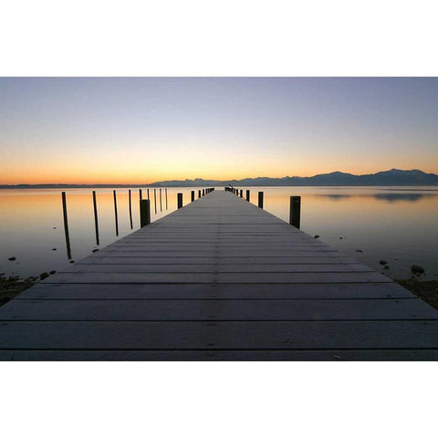 Chiemsee Black Modern Wood Framed Art Print with Double Matting by Rossmeissl, Gerhard