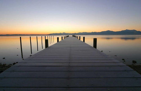 Chiemsee White Modern Wood Framed Art Print with Double Matting by Rossmeissl, Gerhard