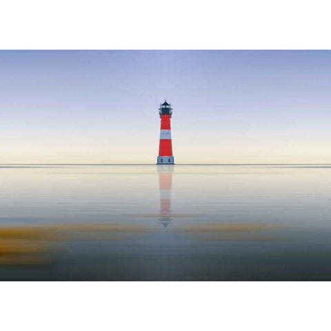 Leuchtturm Black Modern Wood Framed Art Print with Double Matting by Rossmeissl, Gerhard