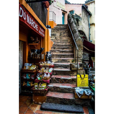 Markttreppe White Modern Wood Framed Art Print by Greiling, Jurgen