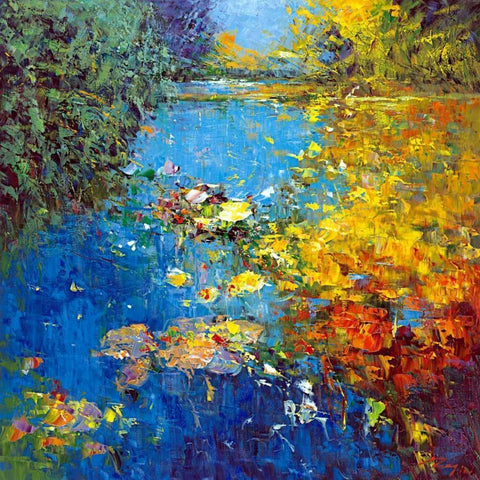Idyll I White Modern Wood Framed Art Print by Madjid