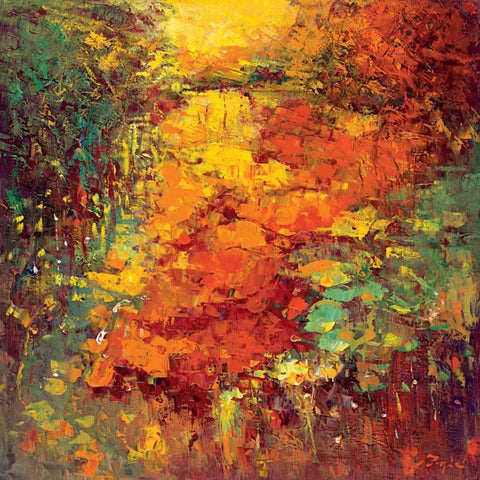 Idyll II White Modern Wood Framed Art Print by Madjid