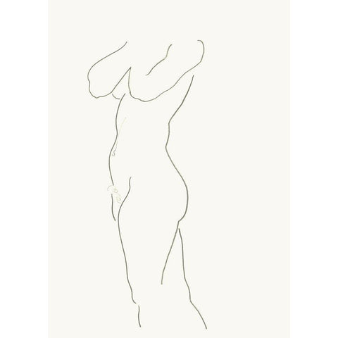 Akt 6 White Modern Wood Framed Art Print by Maier, Werner