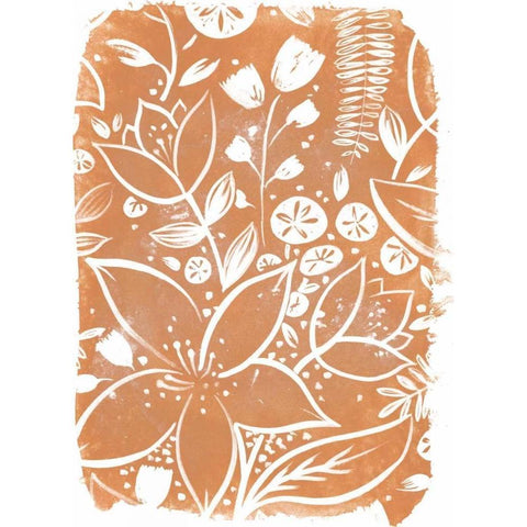 Garden Batik VI White Modern Wood Framed Art Print by Vess, June Erica
