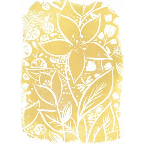 Garden Batik IX White Modern Wood Framed Art Print by Vess, June Erica
