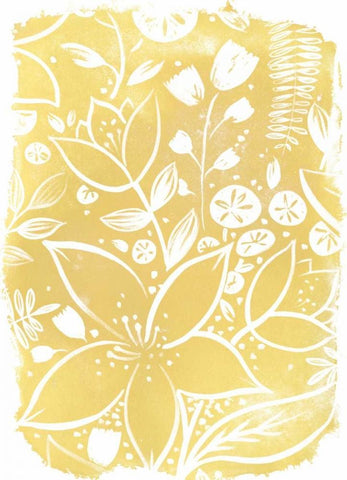Garden Batik X Black Ornate Wood Framed Art Print with Double Matting by Vess, June Erica