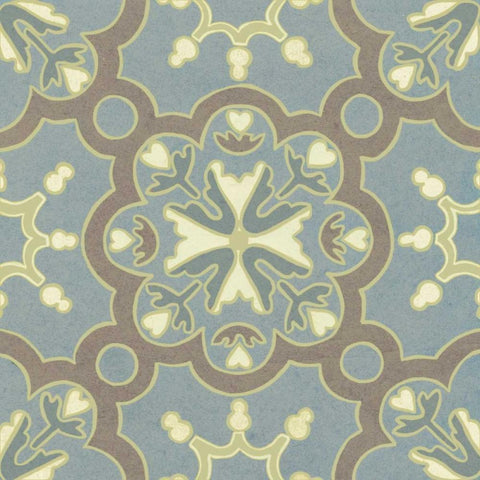 Pastel Tile Design VI Black Ornate Wood Framed Art Print with Double Matting by Studio W