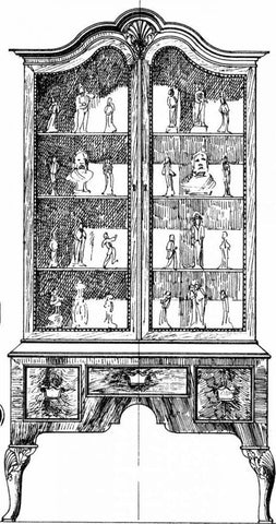 Custom Furniture Blueprint II Black Ornate Wood Framed Art Print with Double Matting by Vision Studio