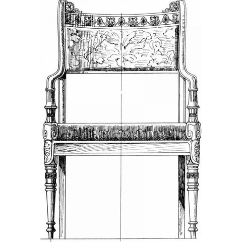 Custom Furniture Blueprint IV Black Modern Wood Framed Art Print by Vision Studio