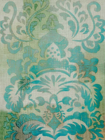 Velvet and Damask I Black Ornate Wood Framed Art Print with Double Matting by Zarris, Chariklia