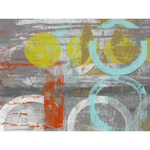 Linked Orbs II Black Modern Wood Framed Art Print with Double Matting by Goldberger, Jennifer