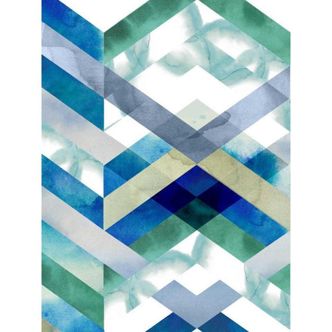 Crystal Chevron I White Modern Wood Framed Art Print by Popp, Grace