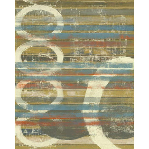 Textured Orbs II Black Modern Wood Framed Art Print with Double Matting by Goldberger, Jennifer