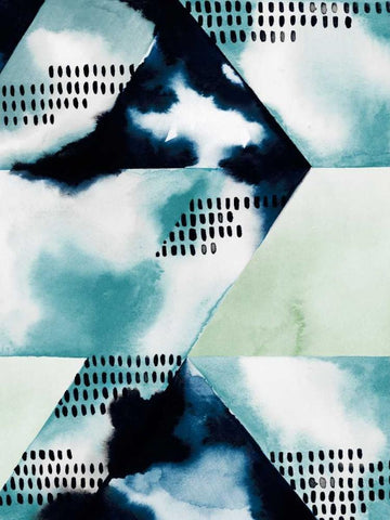Blue Billow I White Modern Wood Framed Art Print with Double Matting by Popp, Grace