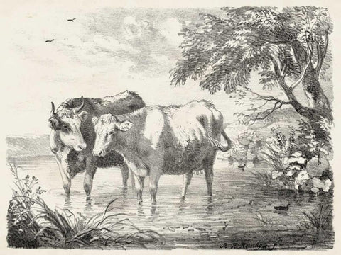 Rural Charms II Black Ornate Wood Framed Art Print with Double Matting by Unknown