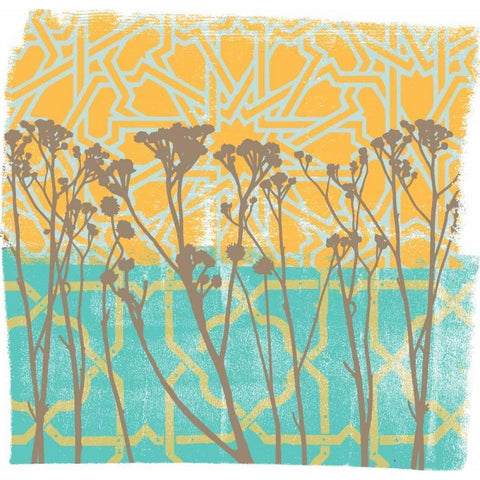 Along the Fence I Gold Ornate Wood Framed Art Print with Double Matting by Saunders, Alonzo