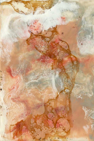 Coral Lace I White Modern Wood Framed Art Print with Double Matting by Goldberger, Jennifer