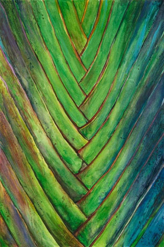 Tropical Crop I White Modern Wood Framed Art Print with Double Matting by Wang, Melissa