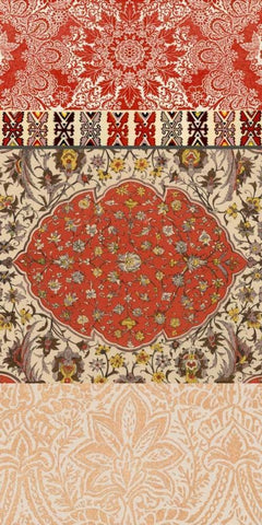 Bohemian Tapestry II Black Ornate Wood Framed Art Print with Double Matting by Vision Studio