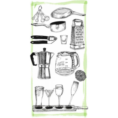 Kitchen Display I White Modern Wood Framed Art Print by Wang, Melissa