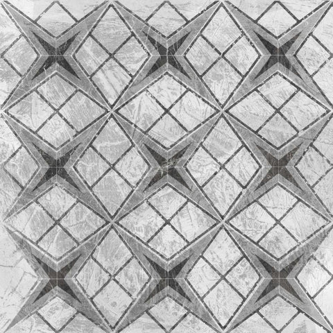 Boho Luxe Tile III Black Ornate Wood Framed Art Print with Double Matting by Vess, June Erica